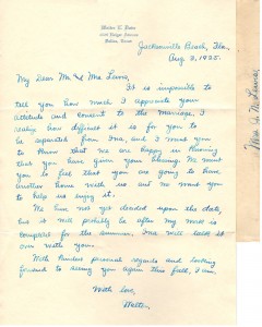 August 3, 1925 (to Mr. and Mrs. Lewis)