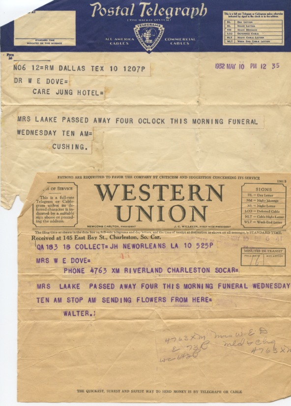 May 10, 1932 (Telegrams)