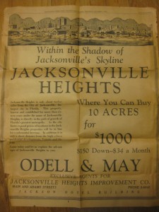 Jacksonville Heights Ad, 1925